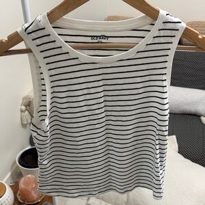 Old Navy Women's Striped Tank Top - Black and White